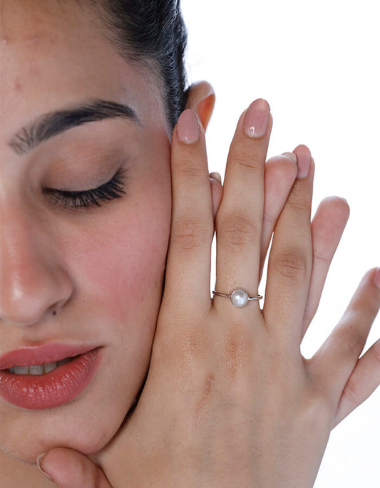 PEARL RING 92.5 SILVER