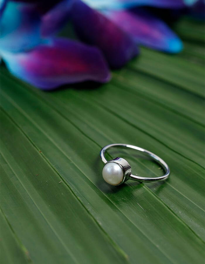 PEARL RING 92.5 SILVER