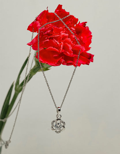 ROSE PENDANT WITH LINK CHAIN 92.5 SILVER