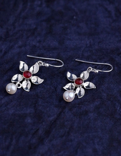 RAAT KI RANI EARRING (RED) 92.5 SILVER