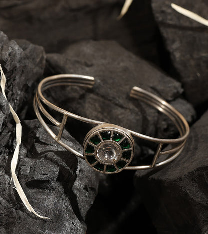 INDRAKSHI (GREEN) BRACELET 92.5 SILVER