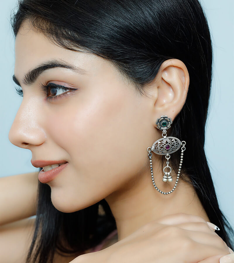 JHOOMAR EARRING  92.5 SILVER