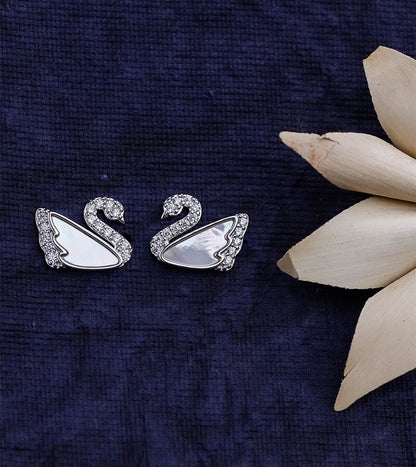 SWAN EARRING 92.5 SILVER