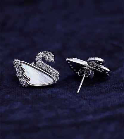 SWAN EARRING 92.5 SILVER