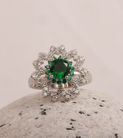 REVOLVING RING (FLOWER) 92.5 SILVER